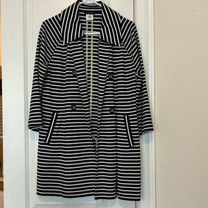CAbi Navy and white striped jacket M style 5151